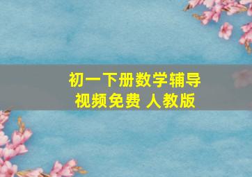 初一下册数学辅导视频免费 人教版